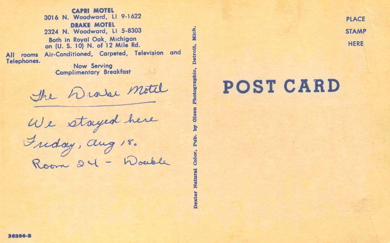 Capri Motel - Postcard